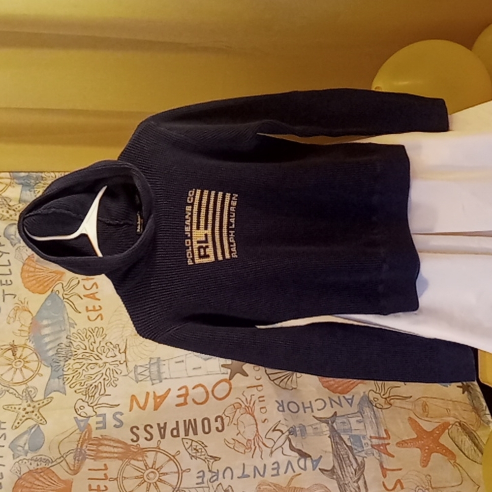 NWT Polo Jeans Co. Ralph Lauren Hoodie Flag Sweater Sz L/G